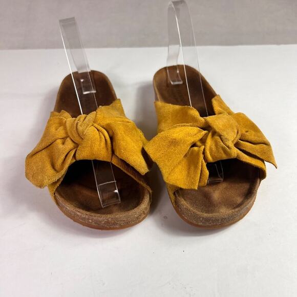 Jeffrey Campbell Sandals Slides Women's Size 40 Do The Twist Yellow Bow Leather - Picture 13 of 14